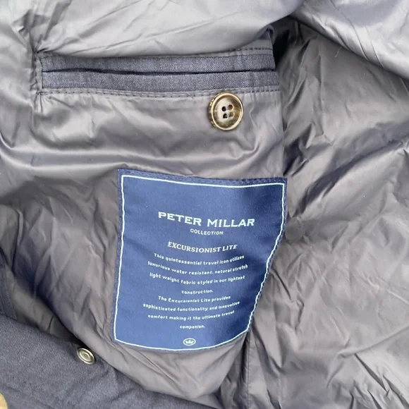 Peter Millar Excursionist Lite navy 100% wool travel zip jacket M